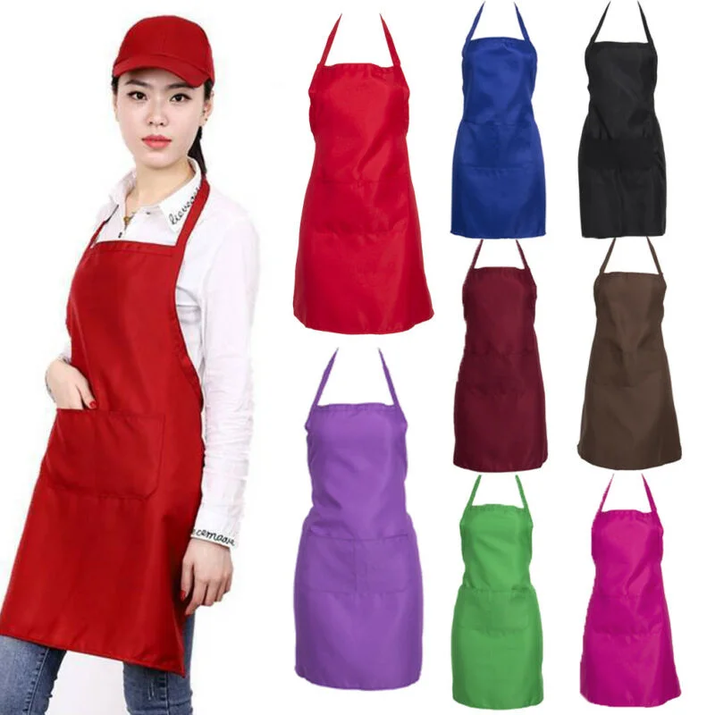 2019 solid Men Lady Woman Apron Home Kitchen Chef Aprons Restaurant Cooking Baking Dress Fashion Apron Free shipping