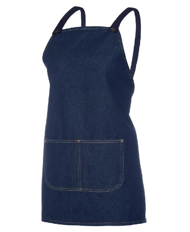 Mid-Length Cross Back Denim Apron