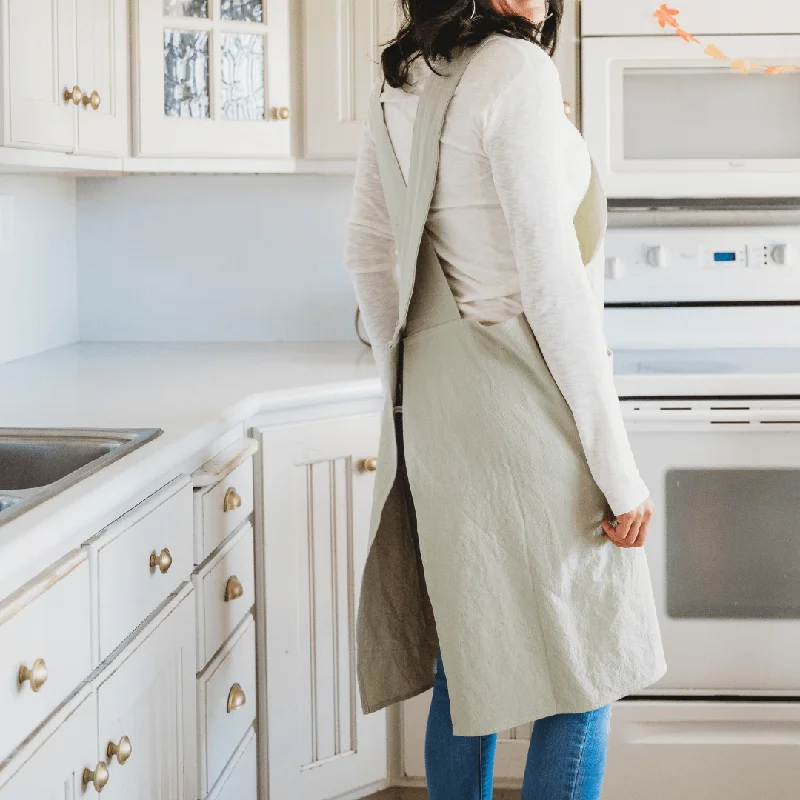 Cross Back Apron - Mint Green