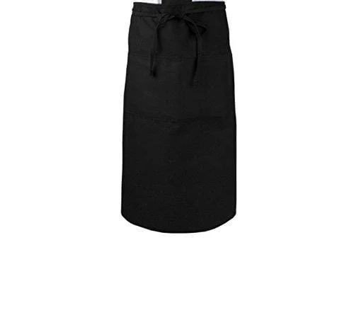 RITZ Food Service CL2PWABK-1 2-Pocket Bar Bistro Waist Apron, Black