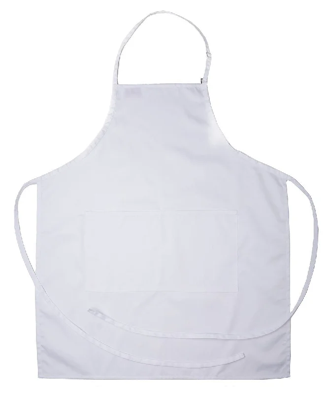 White Bib Apron Premium With Pocket