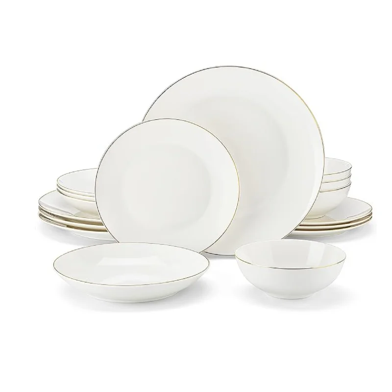 16-Piece Malacasa Plates and Bowls Dinnerware Set