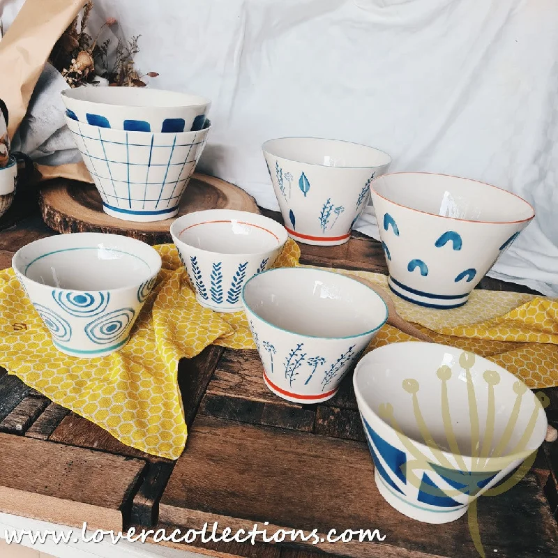 *50% CLEARANCE SALE* Assorted Funky Prints Cone Salad & Rice Bowls