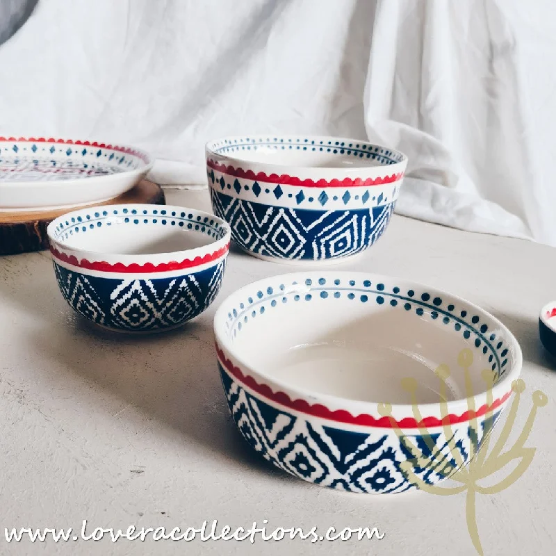 *50% OFF CLEARANCE PROMO* Blue Tribal Rice / Soup Bowls