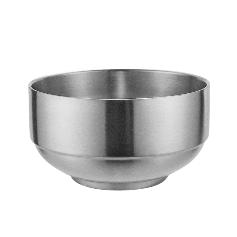 Frosted Silver Stainless Steel Serving Bowl