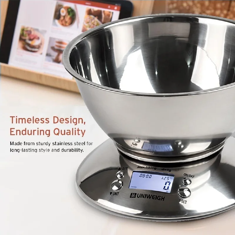 Stainless Steel High Accuracy Digital Kitchen Scale With Removable Bowl