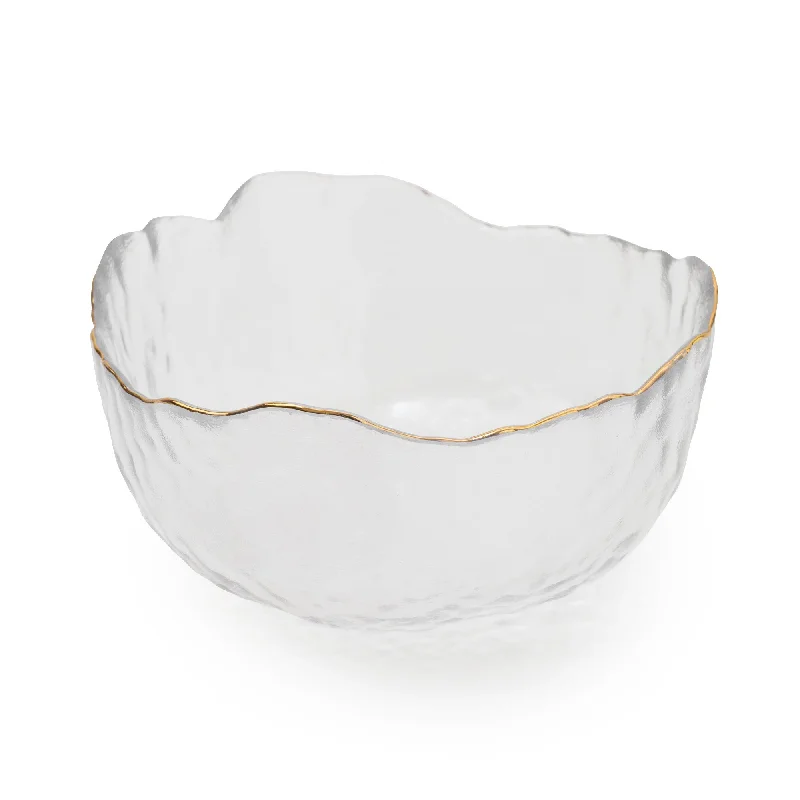 Unique Gold Charming Large Glass Bowl