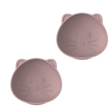 Melii Luxe Silcone Suction Bowls 2pk - Cat