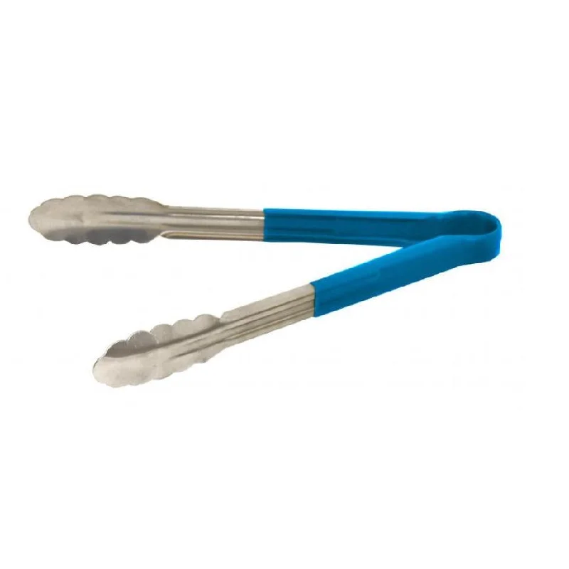 Nella 12" Tongs with Plastic Handle, Blue