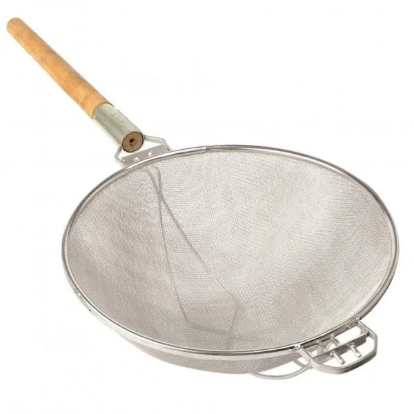 Nella 14" Double Tinned Mesh Strainer with Round Handle, Stainless Steel