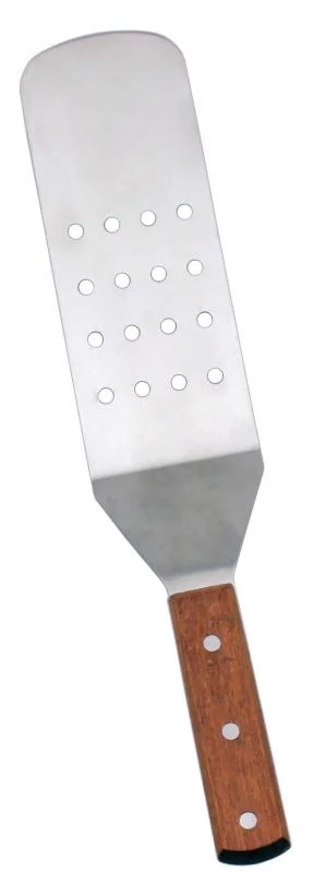 Nella 9.5" x 3" Flexible Turner Perforated Blade, Wood Handle