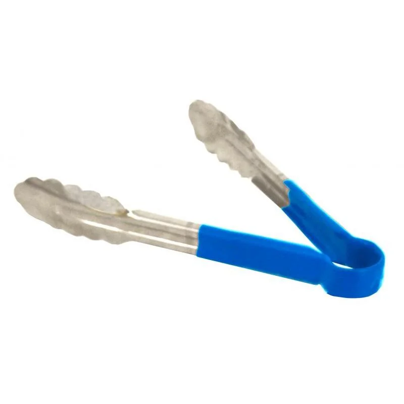 Nella 9" Tongs with Plastic Handle, Blue