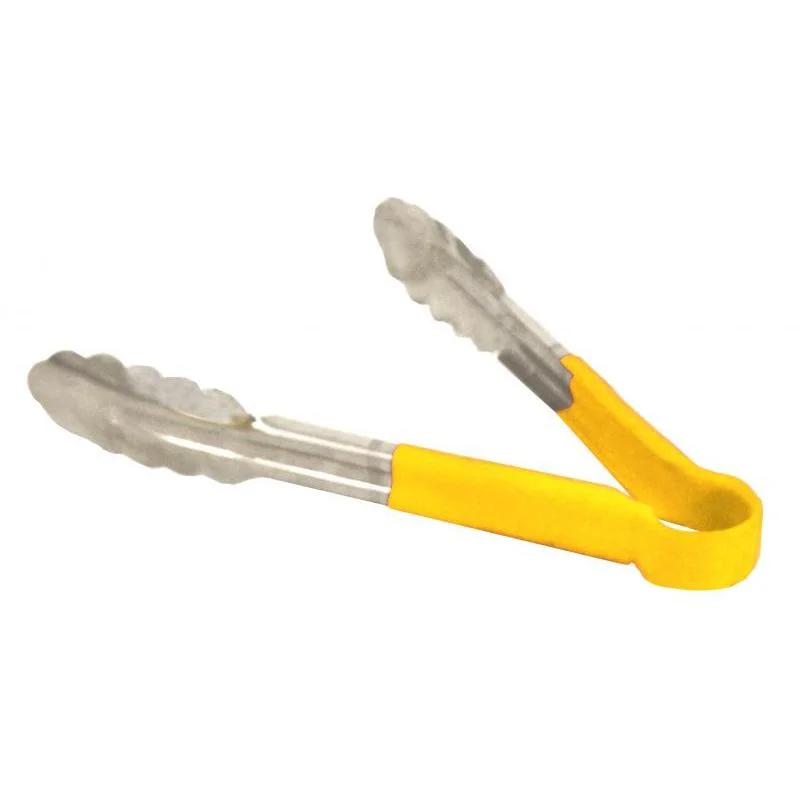 Nella 9" Tongs with Plastic Handle, Yellow