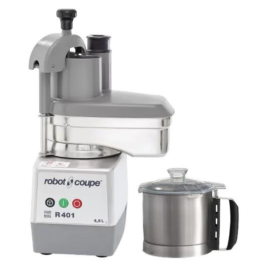 Robot Coupe R401 4.5 Qt Combination Food Processor Continuous Feed, Stainless Steel Bowl, 1 Speed, 1.5 HP