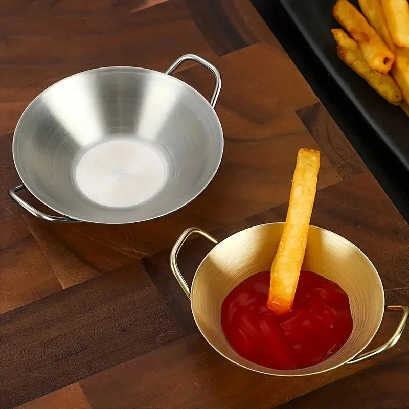 Sauce Dipping Bowl Stainless Steel Dipping Cups Round Sauce Dishes