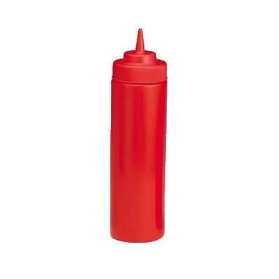 TableCraft 12 Oz Wide Mouth Squeeze Bottle, Red