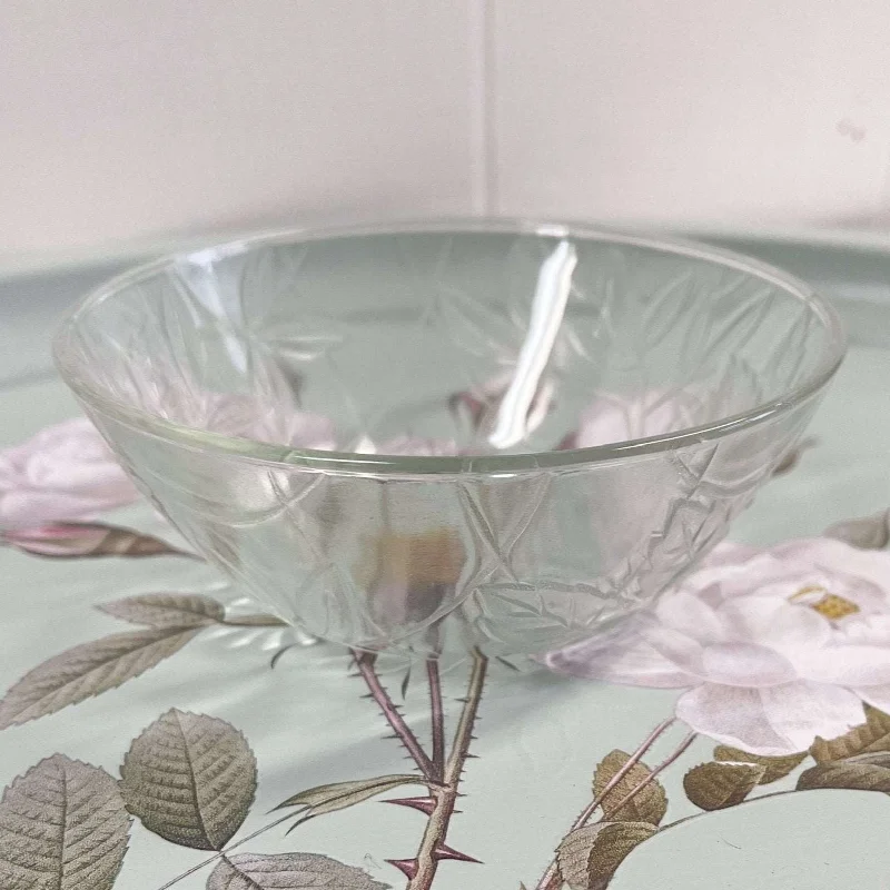 Floral Embossed Bowl - First National Glassware