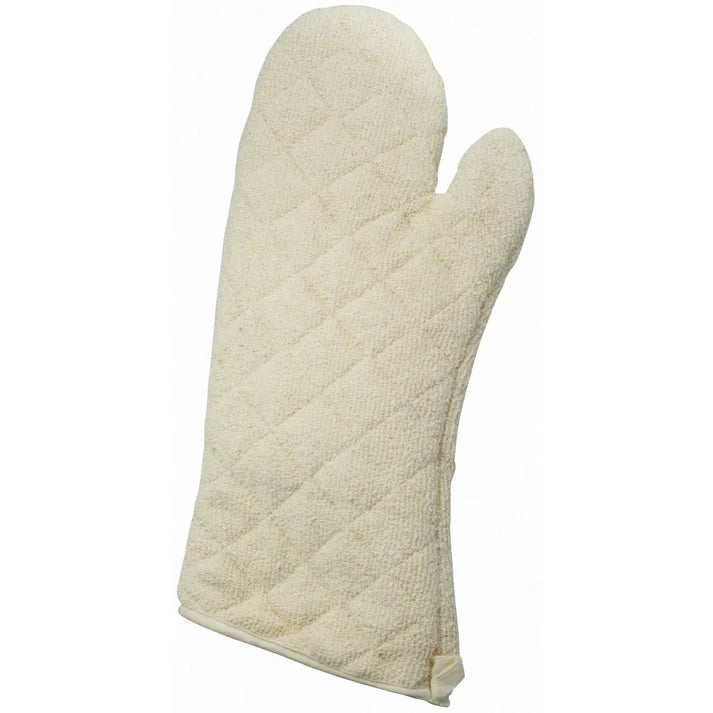 Winco 17" Terry Cloth Oven Mitt with Silicone Lining, White (OMT-17)