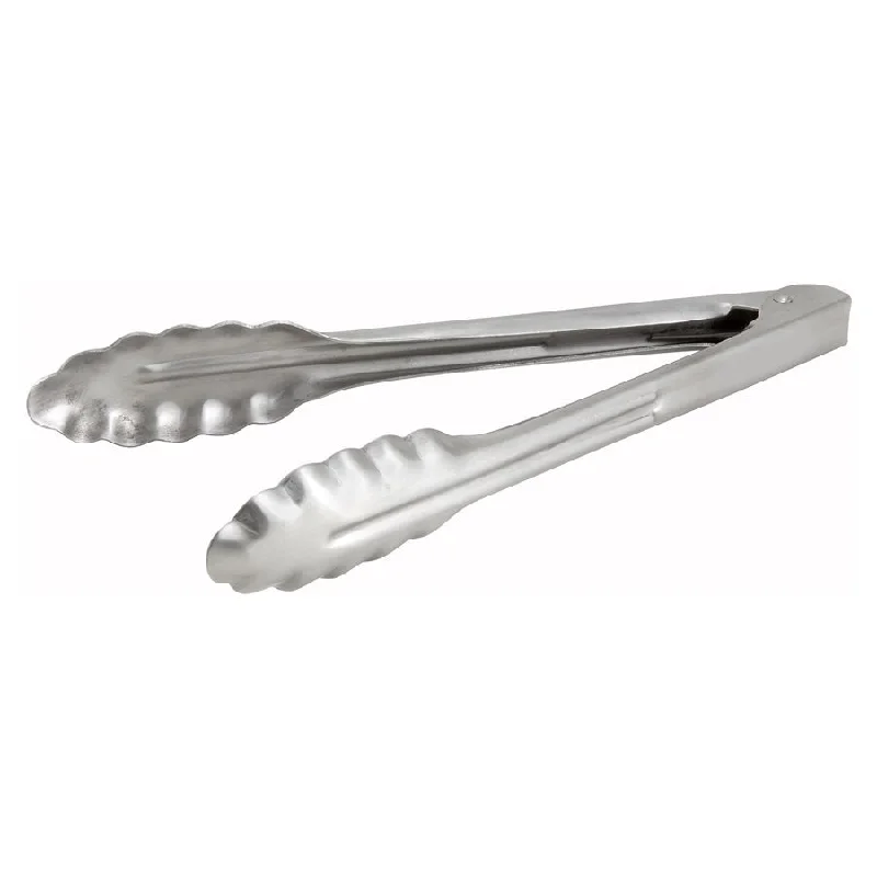 Winco 9" Utility Tongs, Heavy Duty, Stainless Steel