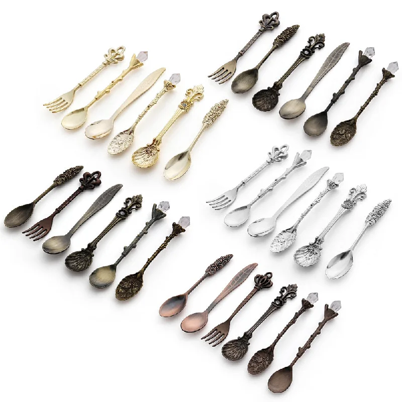 6PCS Vintage Dinnerware Sets Fork Royal Style