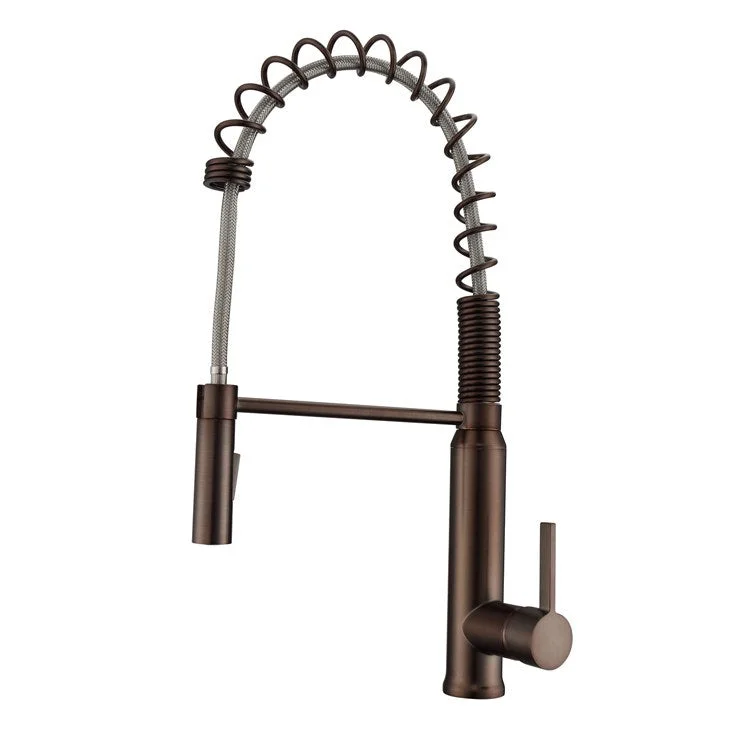 Kitchen Faucet Santos 1 Narrow Lever Oil Rubbed Bronze Pull Down Spring Gooseneck Spout