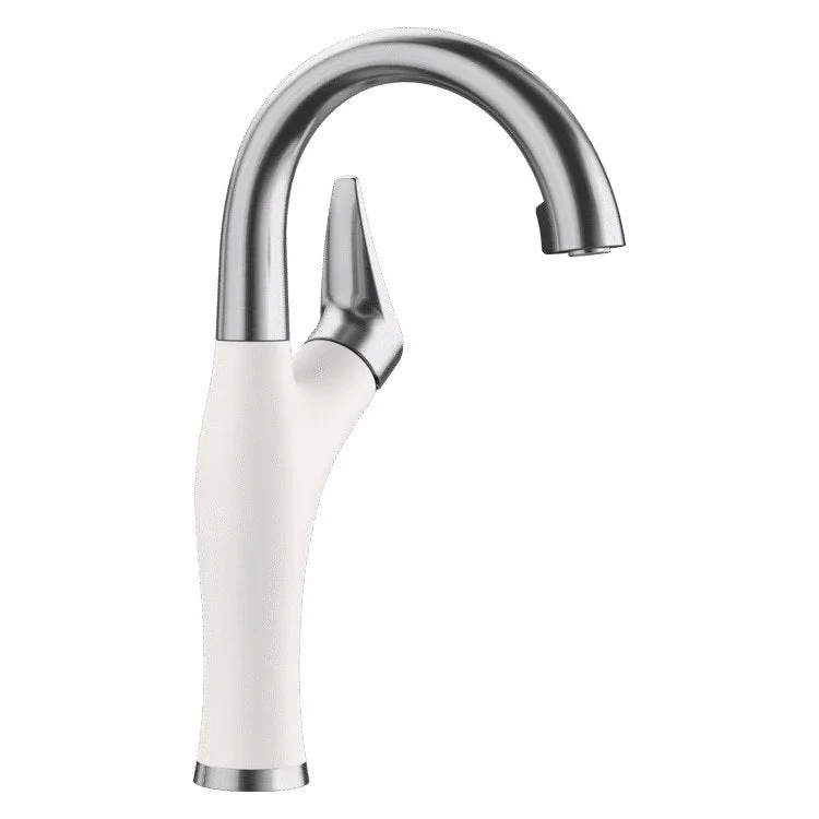 Bar Faucet Artona 1 Lever CALGreen Stainless Steel/White 1.5 Gallons per Minute