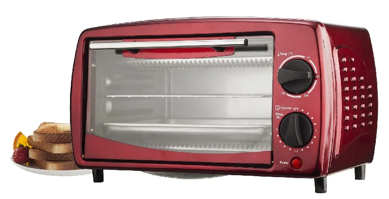 Brentwood Ts-345r 14.5" X 9.5" X 8.5" Red 4 Slice Toaster Oven