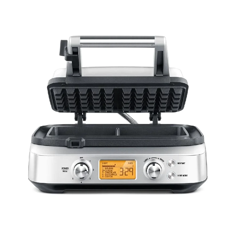 Breville The Smart Waffle 2 Slice Waffle Maker, Silver