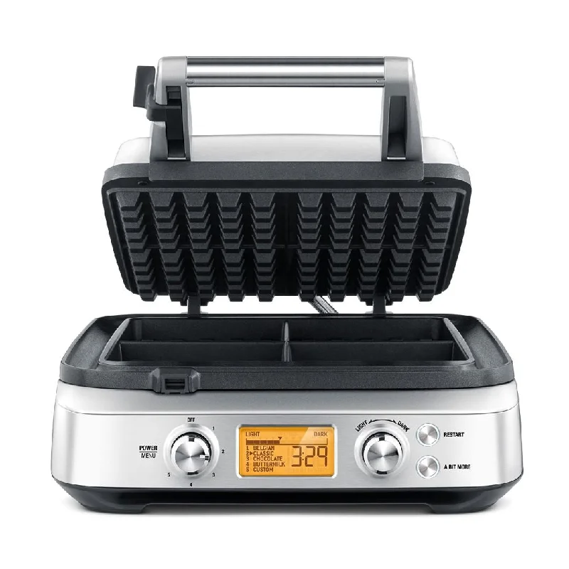 Breville The Smart Waffle Pro 4 Slice Waffle Maker, Silver