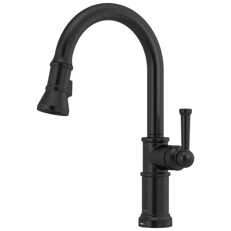 Kitchen Faucet Artesso SmartTouch Technology 1 Lever ADA Matte Black Pull Down 2 Function Handspray 1.8 Gallons per Minute