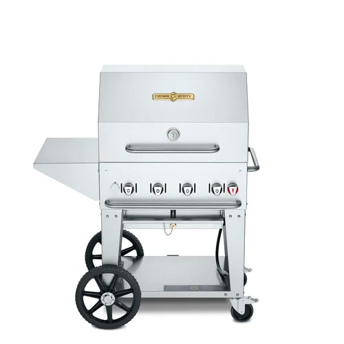 Crown Verity CV-MCB-30PKG 30" Mobile BBQ Grill / Charbroiler Package, Propane