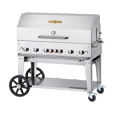 Crown Verity CV-MCB-48RDP-NG 48" Mobile BBQ Grill / Charbroiler Package, Natural Gas