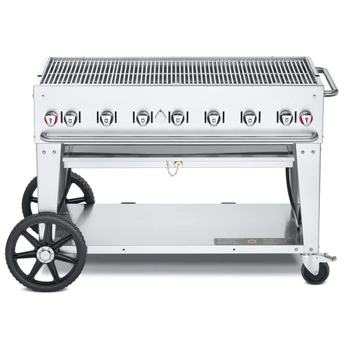 Crown Verity CV-MCB-48 Mobile BBQ 48" Grill / Charbroiler with Water Pan, Propane