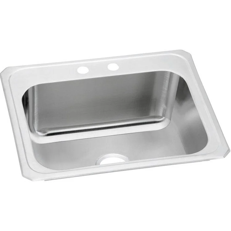 Celebrity 25" Single Bowl Stainless Steel Drop-In Laundry Sink with 2 Holes