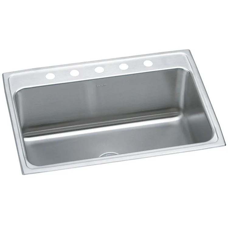 Kitchen Sink Lustertone Classic 31 x 22 Inch Single Bowl 5 Hole Lustrous Satin Drop-In 11-5/8 Inch