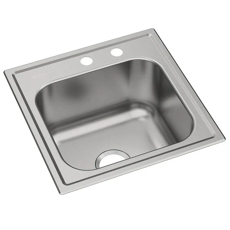 Laundry Sink Dayton Premium 25 x 22 Inch Single Bowl MR2 Hole Premium Highlighted Satin Drop-In