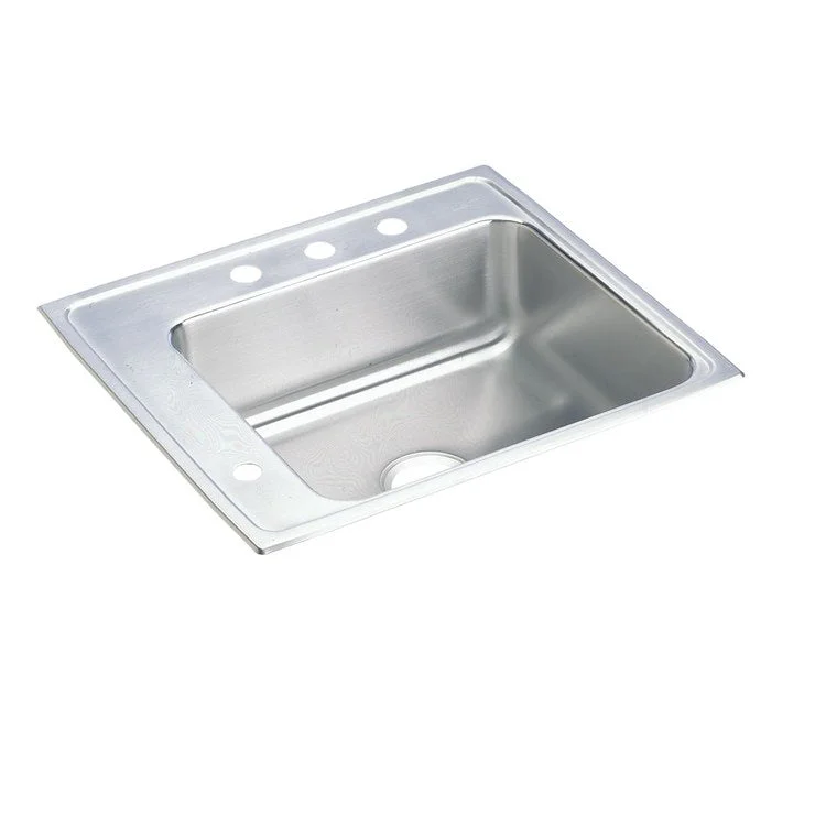 Classroom Sink Lustertone 25 x 22 Inch Single Bowl ADA Left 4 Hole Lustrous Satin Drop-In Minimum Cabinet Size 30 Inch 4 Inch 18 Gauge Bottom Only Pads 64090012 Mounting Hardware Included for Countertops Up to 3/4IN