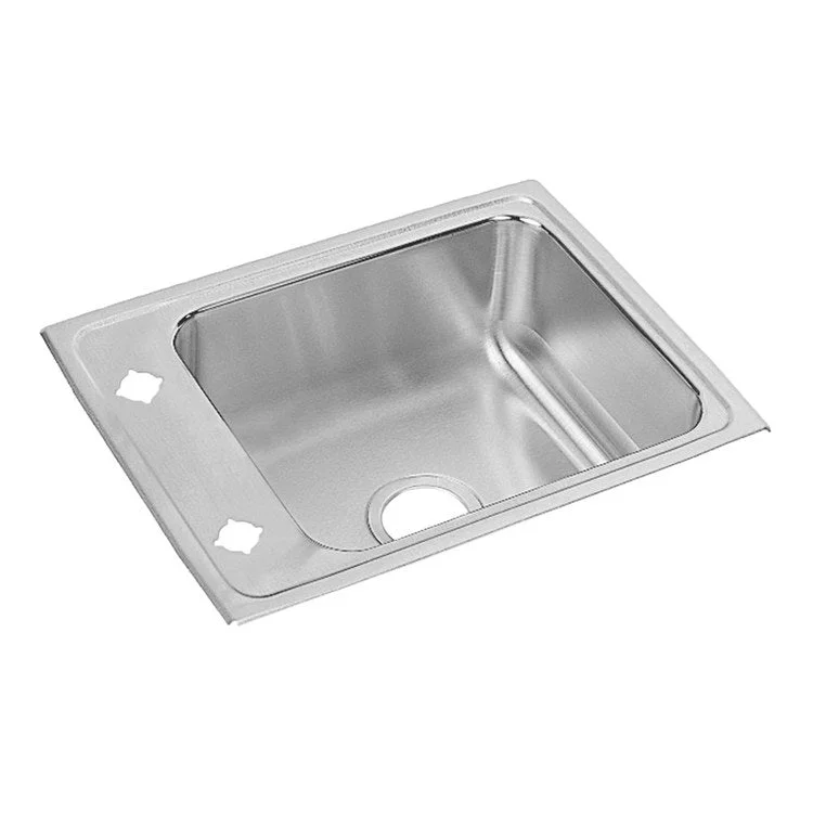 Classroom Sink Lustertone 22 x 17 Inch Single Bowl ADA Rectangular 2 Hole Lustrous Satin Drop-In Minimum Cabinet Size 27 Inch 5 Inch Quick Clip Mounting System 18 Gauge Bottom Only Pads