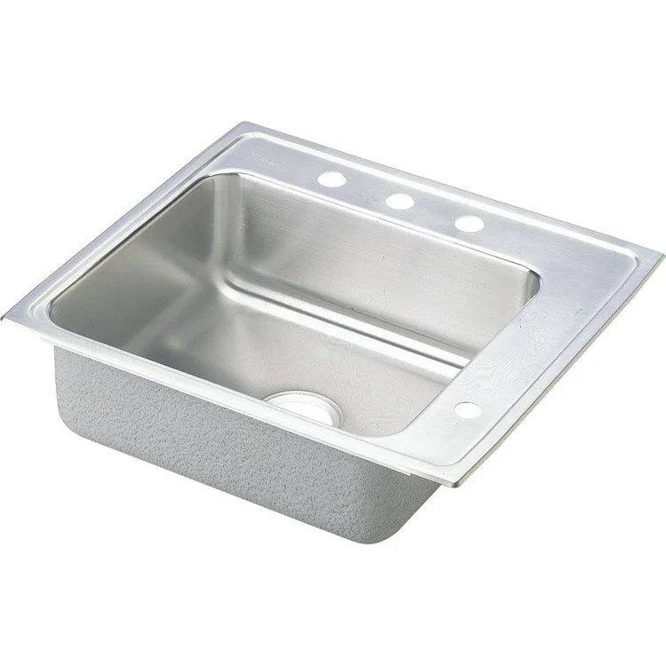 Classroom Sink Lustertone 22 x 19.5 Inch Single Bowl ADA Rectangular Right Lustrous Satin Drop-In Minimum Cabinet Size 27 Inch 4 Inch Quick Clip Mounting System 18 Gauge