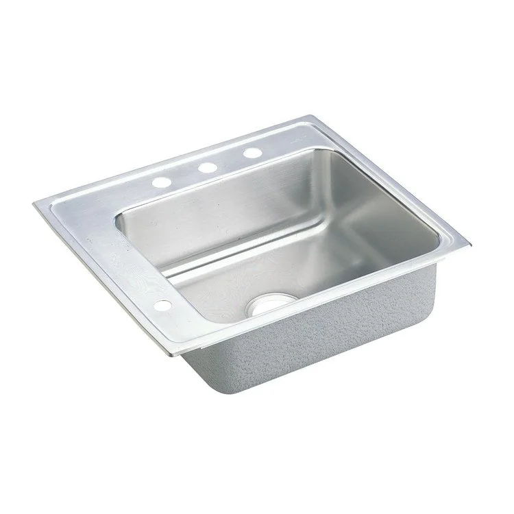 Classroom Sink Lustertone 22 x 19.5 Inch Single Bowl ADA Rectangular 2LM Hole Lustrous Satin Drop-In Minimum Cabinet Size 27 Inch 5-1/2 Inch Quick Clip Mounting System 18 Gauge Bottom Only Pads