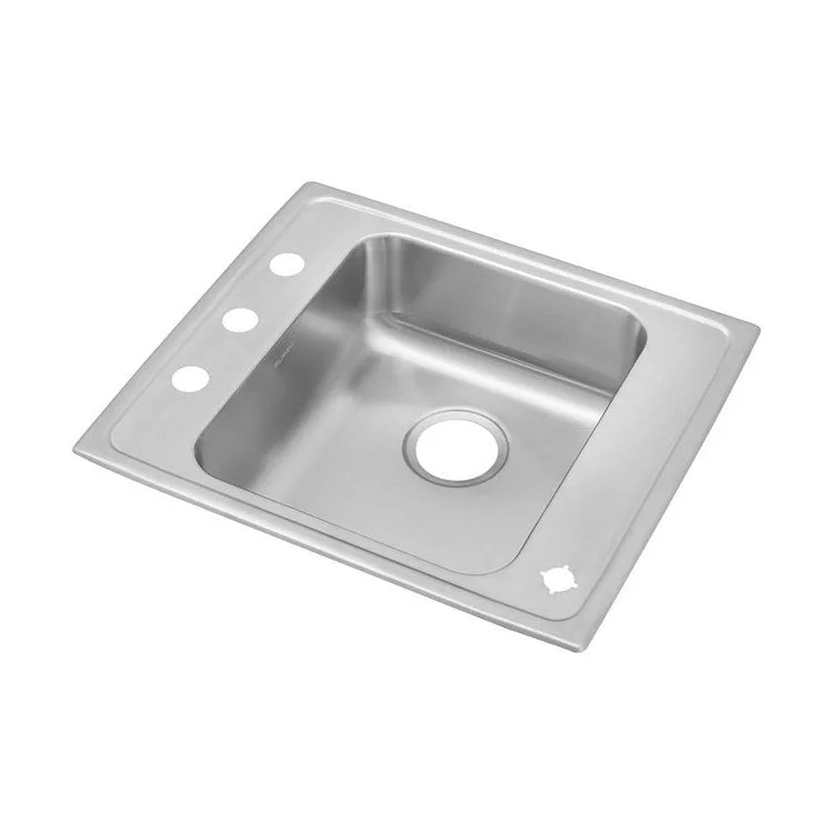 Classroom Sink Lustertone 22 x 19.5 Inch Single Bowl ADA Rectangular 2 Hole Lustrous Satin Drop-In Minimum Cabinet Size 27 Inch 6 Inch Quick Clip Mounting System 18 Gauge Bottom Only Pads