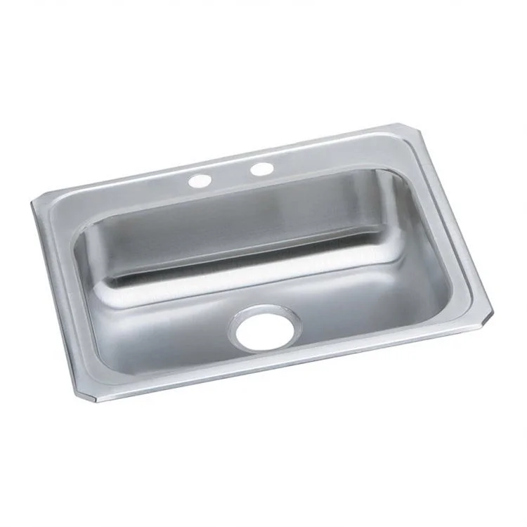 Celebrity 25" Single Bowl Stainless Steel Drop-In Kitchen Sink with 2 Holes