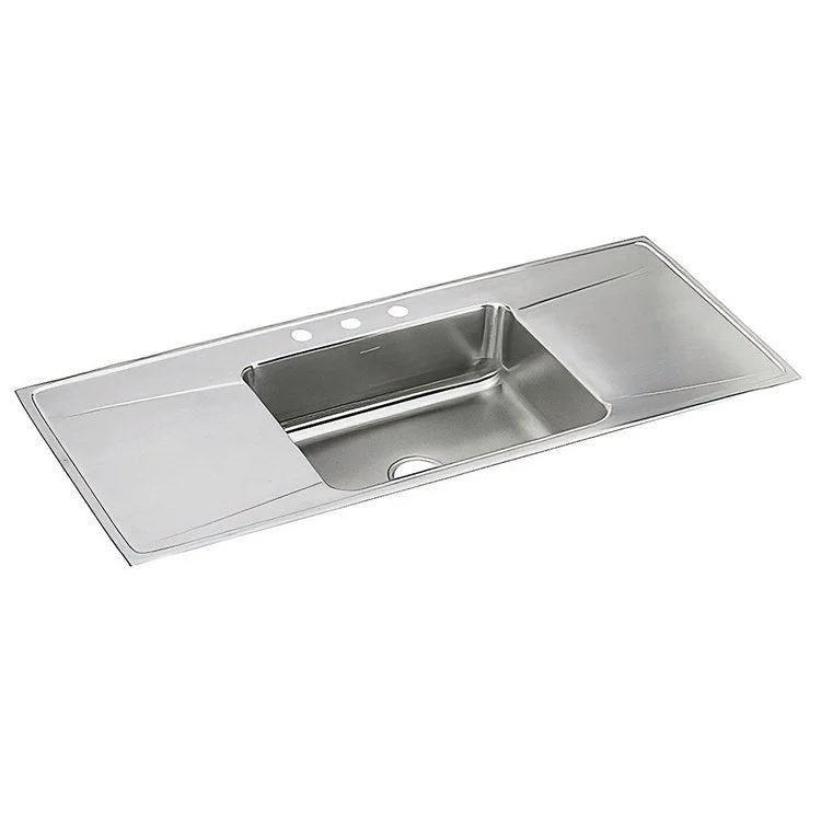 Kitchen Sink Lustertone Classic 54 x 22 Inch Single Bowl Lustrous Highlighted Satin Top Mount