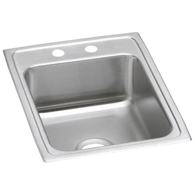 Lustertone Classic 17" Single Bowl ADA Stainless Steel Drop-In Kitchen Sink with 2 Holes