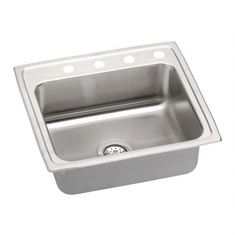 Lustertone Classic 22" Single Bowl ADA Stainless Steel Drop-In Kitchen Sink with 1 Hole