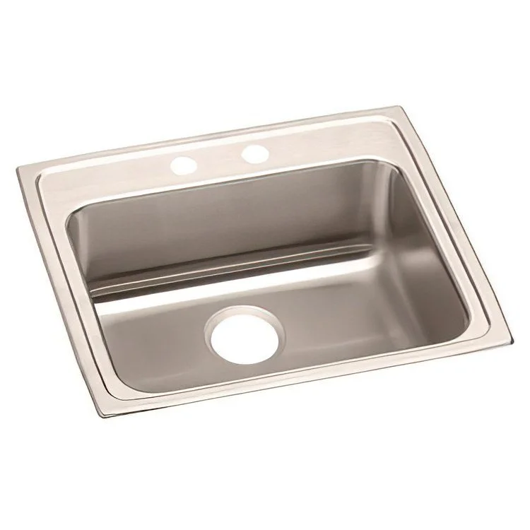 Lustertone Classic 22" Single Bowl ADA Stainless Steel Drop-In Kitchen Sink with 2 Holes