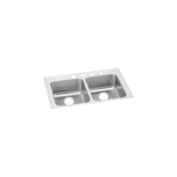 Lustertone Classic 29" Equal Double Bowl ADA Stainless Steel Drop-In Kitchen Sink with 3 Holes