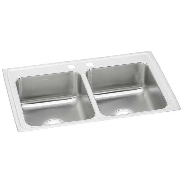 Celebrity 33" Equal Double Bowl Stainless Steel Drop-In Kitchen Sink with 2 Holes