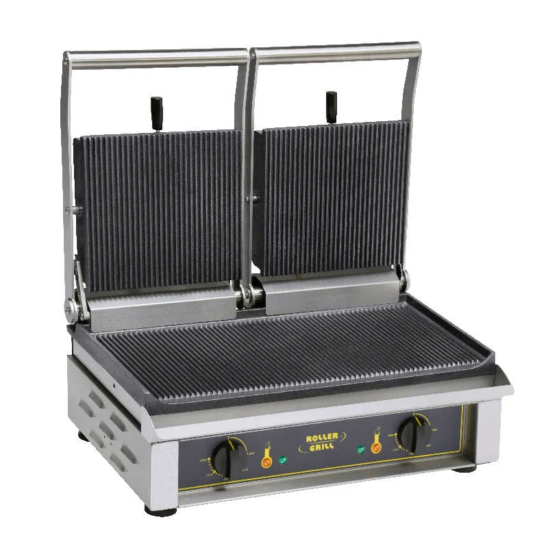 Equipex MAJESTIC 21" x 9.5" Double Panini Grill with Grooved Plates, Thermostat Controls