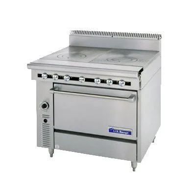 Garland Cuisine Series Heavy Duty 36" Range with 2 Front Fired Hot Tops & Standard Oven 115,000 BTU